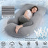 U Shape Pregnancy Pillow Full Body Support - Green - Polyester - Full Body Pillow