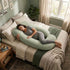 U Shape Pregnancy Pillow Full Body Support - Green - Polyester - Full Body Pillow