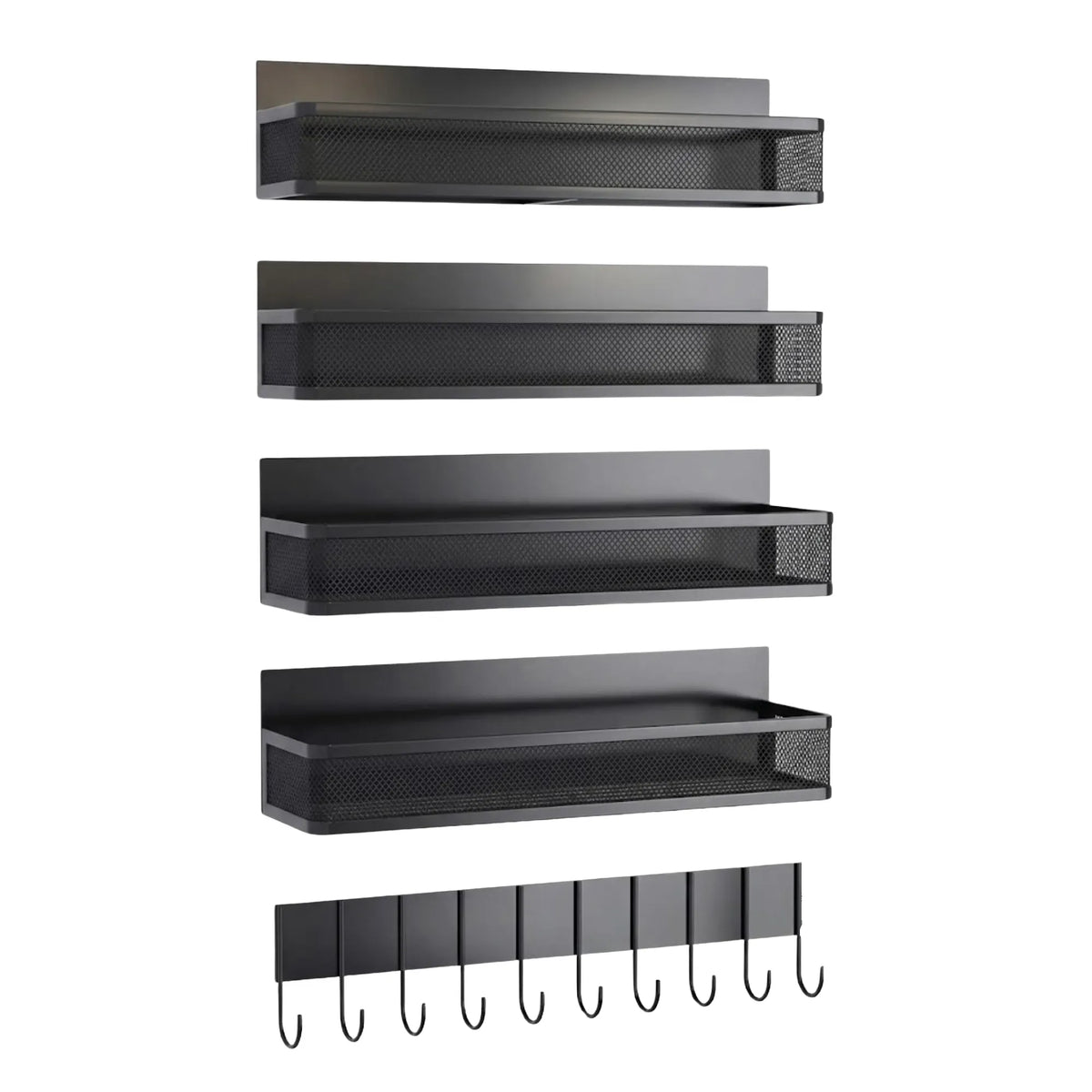 5 Pack Magnetic Spice Rack for Fridge Kitchen with Hook Bar