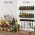 3 Pack Magnetic Spice Rack for Fridge Kitchen with Hook Bar
