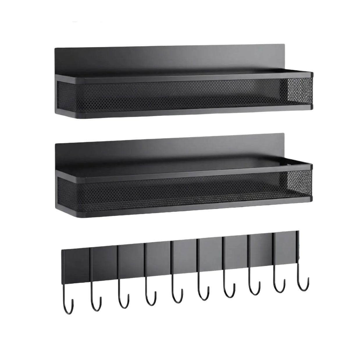 3 Pack Magnetic Spice Rack for Fridge Kitchen with Hook Bar
