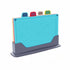 CARLA HOME 4 Piece Colour Coded Cutting Board Set with Stand, BPA-Free Plastic