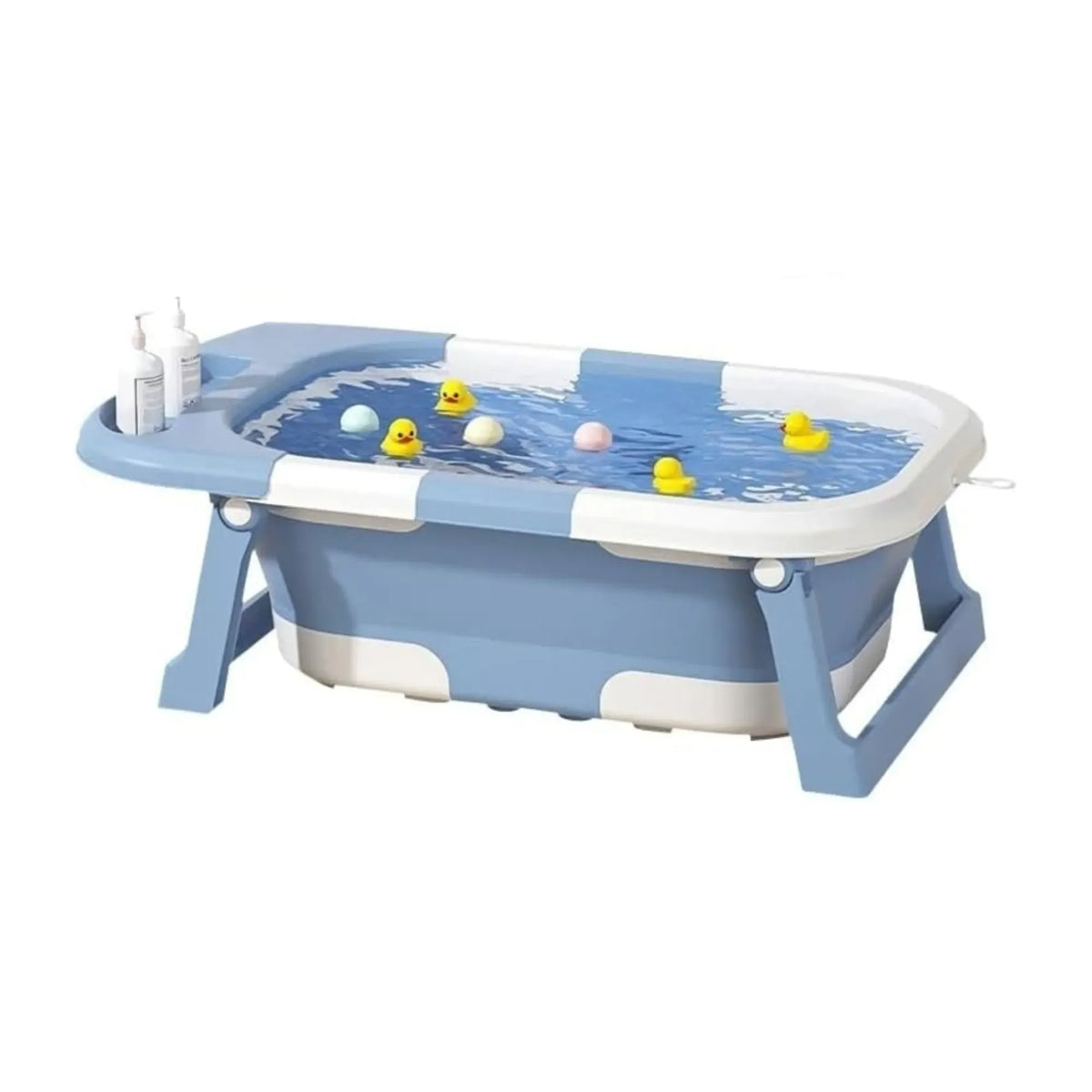 Foldable Baby Bath Tub with Collapsible Toddler - Blue