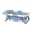 Foldable Baby Bath Tub with Collapsible Toddler - Blue