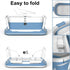 Foldable Baby Bath Tub with Collapsible Toddler - Blue