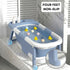 Foldable Baby Bath Tub with Collapsible Toddler - Blue