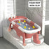Foldable Baby Bath Tub with Collapsible Toddler - Pink