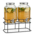 CARLA HOME 2 Pack 4L Glass Drink Dispensers with Stand, Stainless Steel Spigot