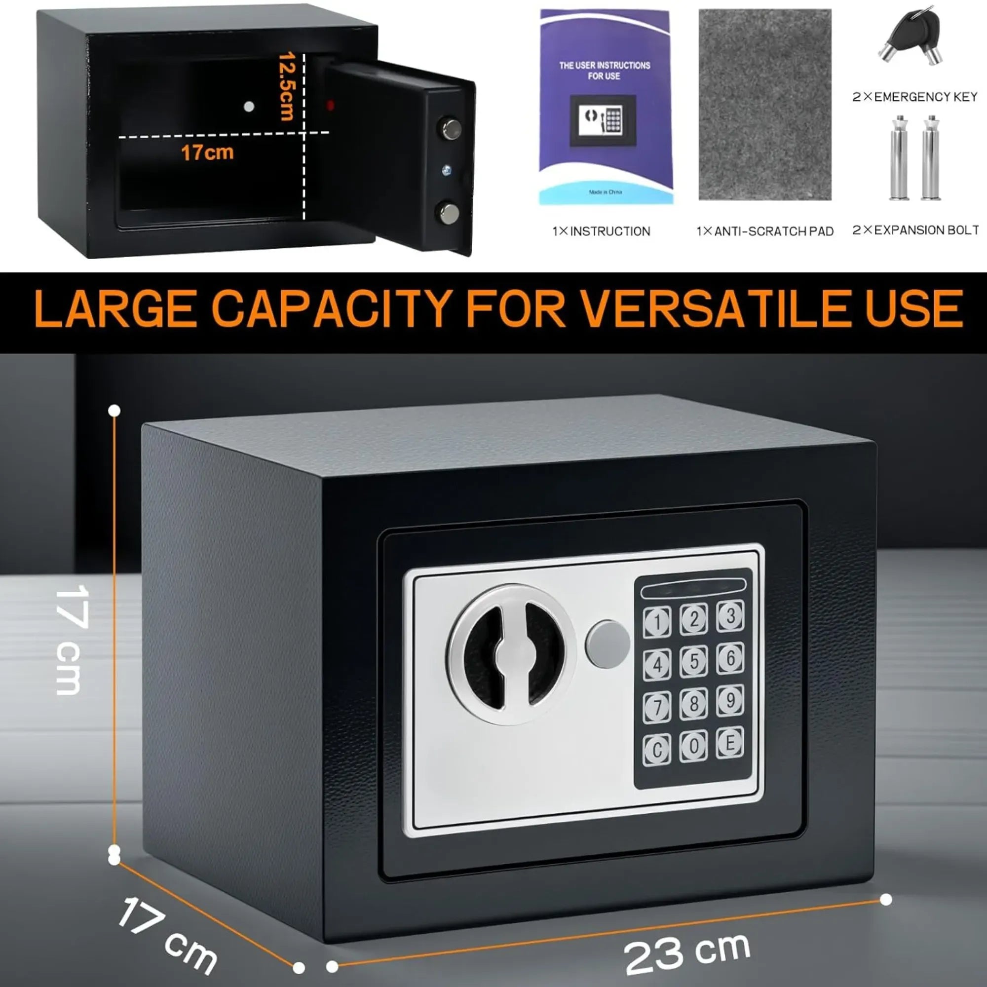 Electronic Safe Box with Keypad Lock for Cash Locker