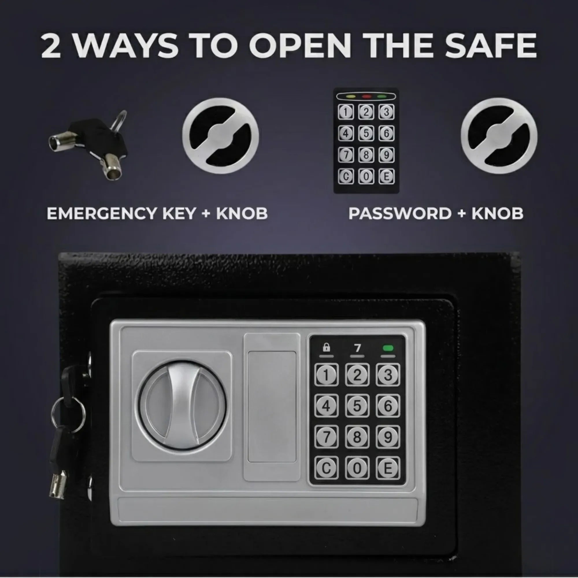Electronic Safe Box - Money Safe with Deposit Slot - Black - Cash Locker