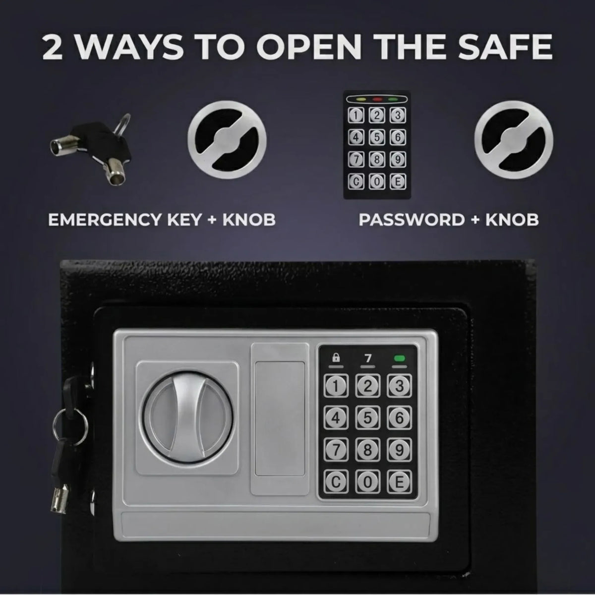Electronic Safe Box - Money Safe with Deposit Slot - Black - Cash Locker