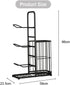 CARLA HOME 3 Tier Ball Storage Rack with Basket, Steel Sports Organiser, Black