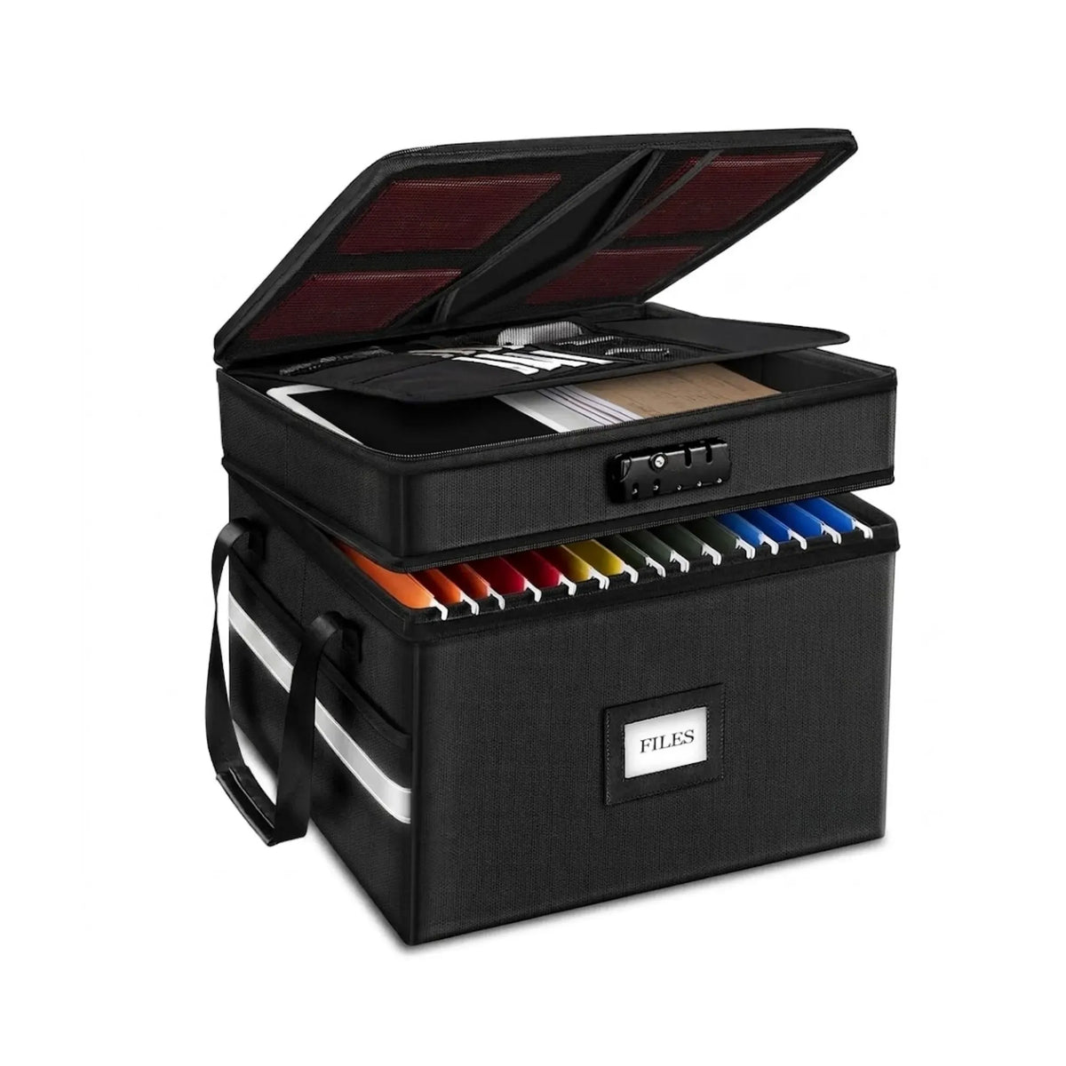 Fireproof Document Box with Lock - Fabric - Office - Fireproof Document Safe