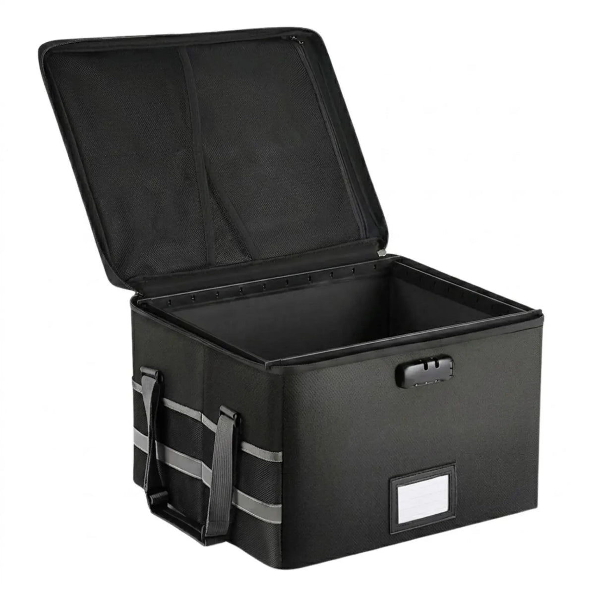 CARLA HOME Collapsible Fireproof Document Box with Lock, Glass Fibre Bag, Black
