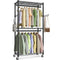 CARLA HOME Double Rail Garment Rack with Shelves - Rolling - Portable Wardrobe