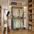 CARLA HOME Double Rail Garment Rack with Shelves - Rolling - Portable Wardrobe