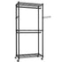 CARLA HOME Double Rail Garment Rack with Shelves - Rolling - Portable Wardrobe