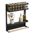 Magnetic Refrigerator Spice Rack - 2 Tier Fridge Organiser - Black