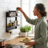 Magnetic Refrigerator Spice Rack - 2 Tier Fridge Organiser - Black