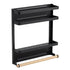 Magnetic Refrigerator Spice Rack - 2 Tier Fridge Organiser - Black