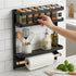 Magnetic Refrigerator Spice Rack - 2 Tier Fridge Organiser - Black