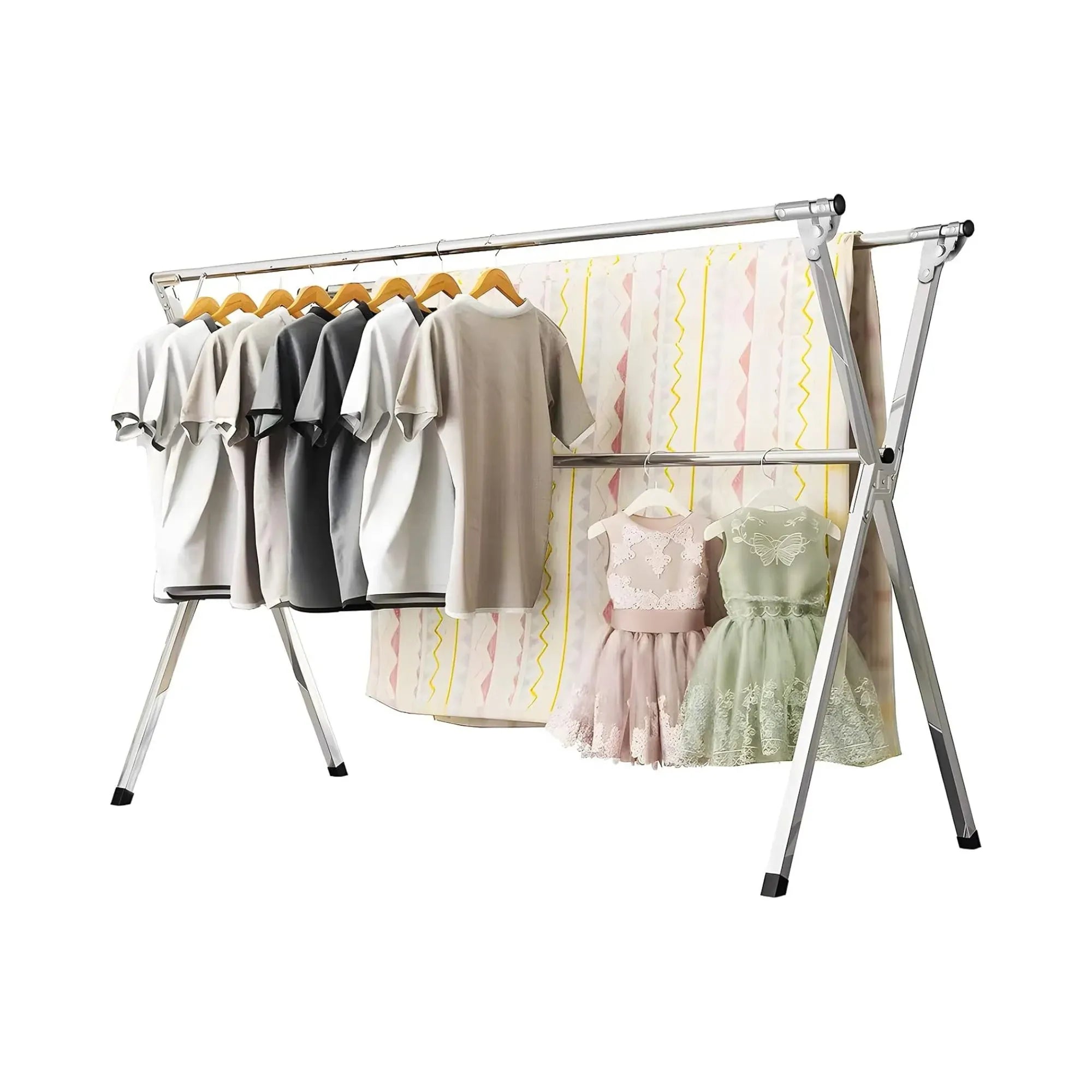Clothes Drying Rack Folding Indoor Outdoor, Grey, Kitchen