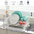 Dish Drying Rack with Drainboard & Utensil Holder for Kitchen (White)