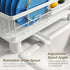 Dish Drying Rack with Drainboard & Utensil Holder for Kitchen (White)