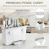 Dish Drying Rack with Drainboard & Utensil Holder for Kitchen (White)