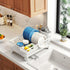 Dish Drying Rack with Drainboard & Utensil Holder for Kitchen (White)