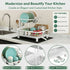 CARLA HOME 2 tier Dish Drying Rack with Drainboard & Utensil Holder for Kitchen (White)