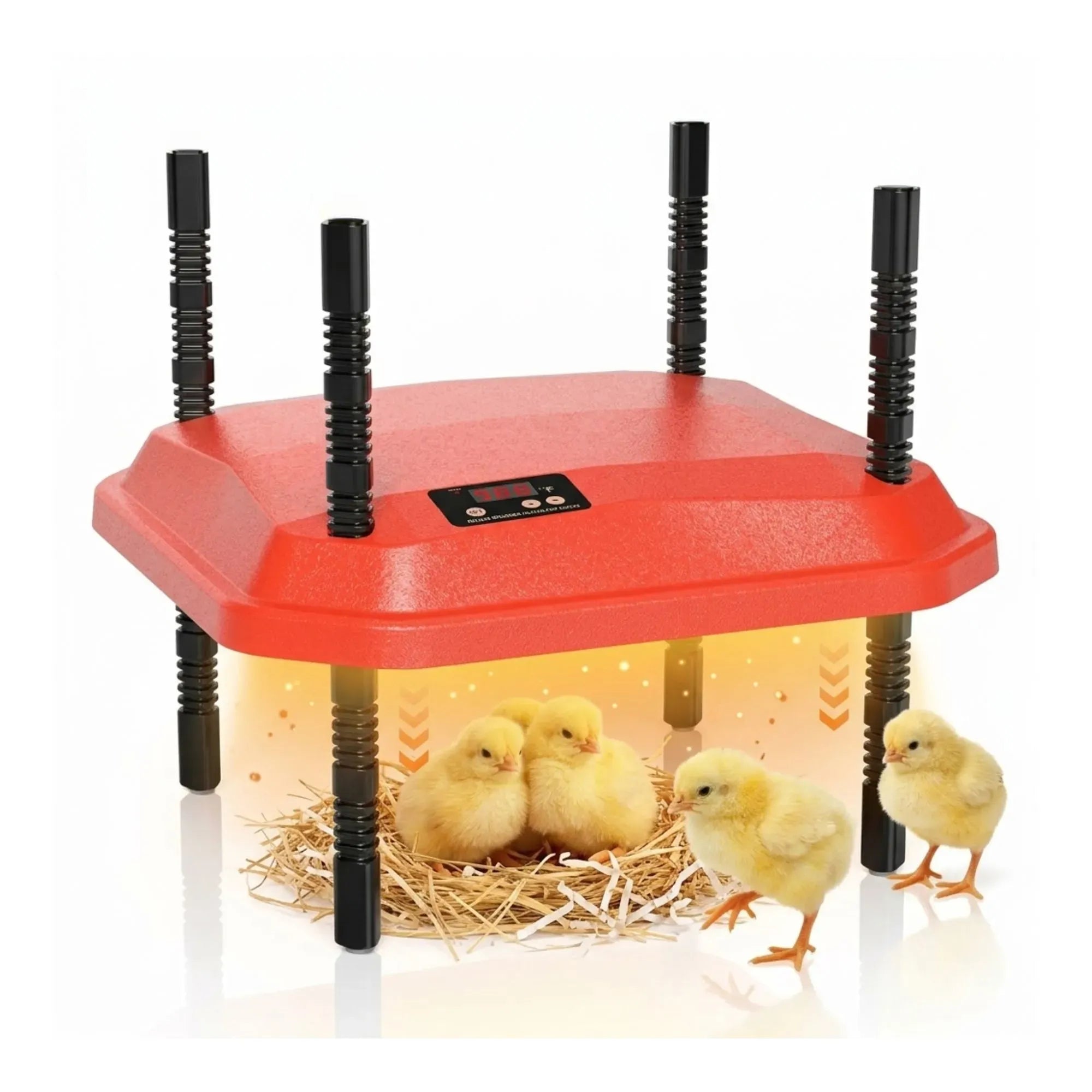 Chick Brooder Heating Plate - Adjustable Height - Red - Chicken Heater