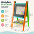 Kids Art Easel, Double-Sided Chalkboard Whiteboard, Multicolour