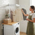 3-Fold Wall Mounted Clothes Drying Rack, Laundry Space Saver, White