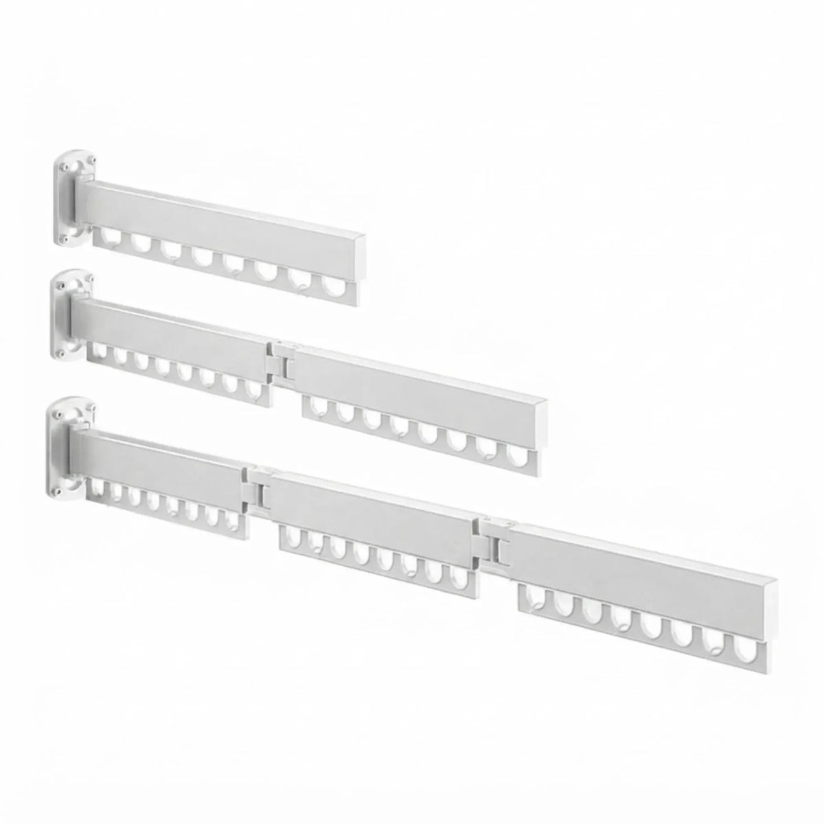 3-Fold Wall Mounted Clothes Drying Rack, Laundry Space Saver, White