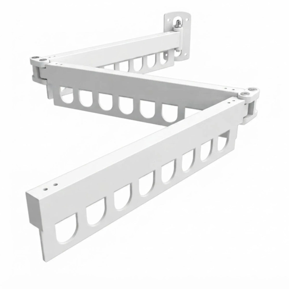 3-Fold Wall Mounted Clothes Drying Rack, Laundry Space Saver, White