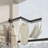 CARLA HOME 3-Fold Wall Mounted Clothes Drying Rack 104.5cm, Laundry Airer, Black