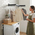 CARLA HOME 3-Fold Wall Mounted Clothes Drying Rack 104.5cm, Laundry Airer, Black