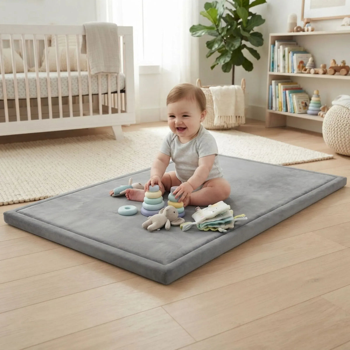 Baby Play Mat 200x300cm, Thick Foam Crawling Mat, Infants, Grey