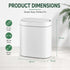 CARLA HOME 7L Motion Sensor Bin, Slim Automatic Touchless Trash Can, Lid, White