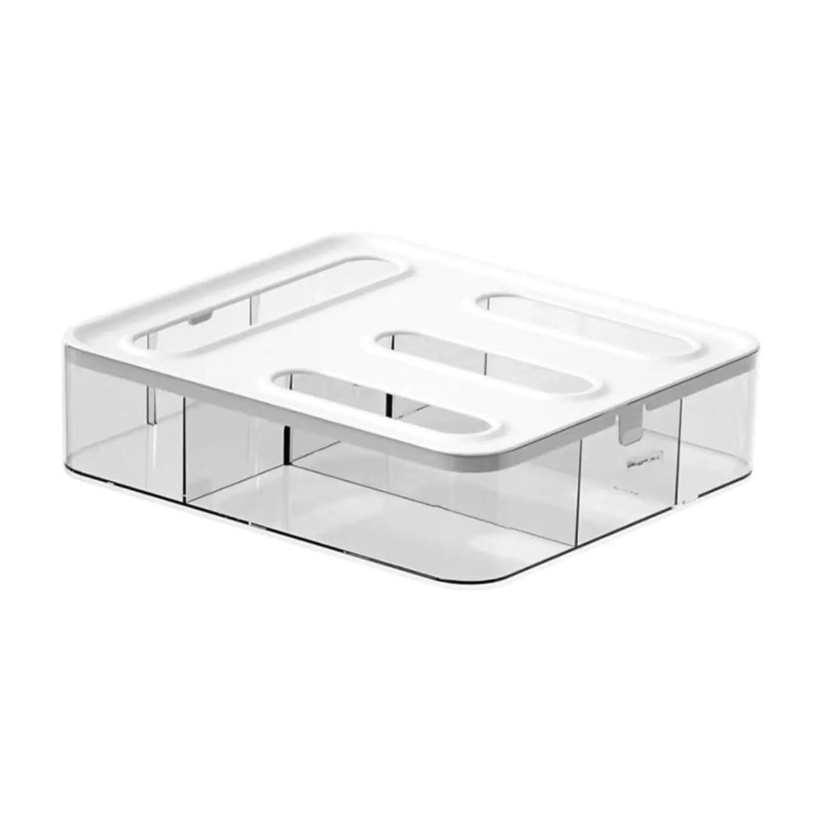 Food Storage Bag Organiser, 4 Compartment Drawer Box, Kitchen Drawer