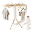CARLA HOME Tripod Clothes Drying Rack, 16 Wooden Rod Foldable Airer, White