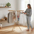 CARLA HOME Tripod Clothes Drying Rack, 16 Wooden Rod Foldable Airer, White
