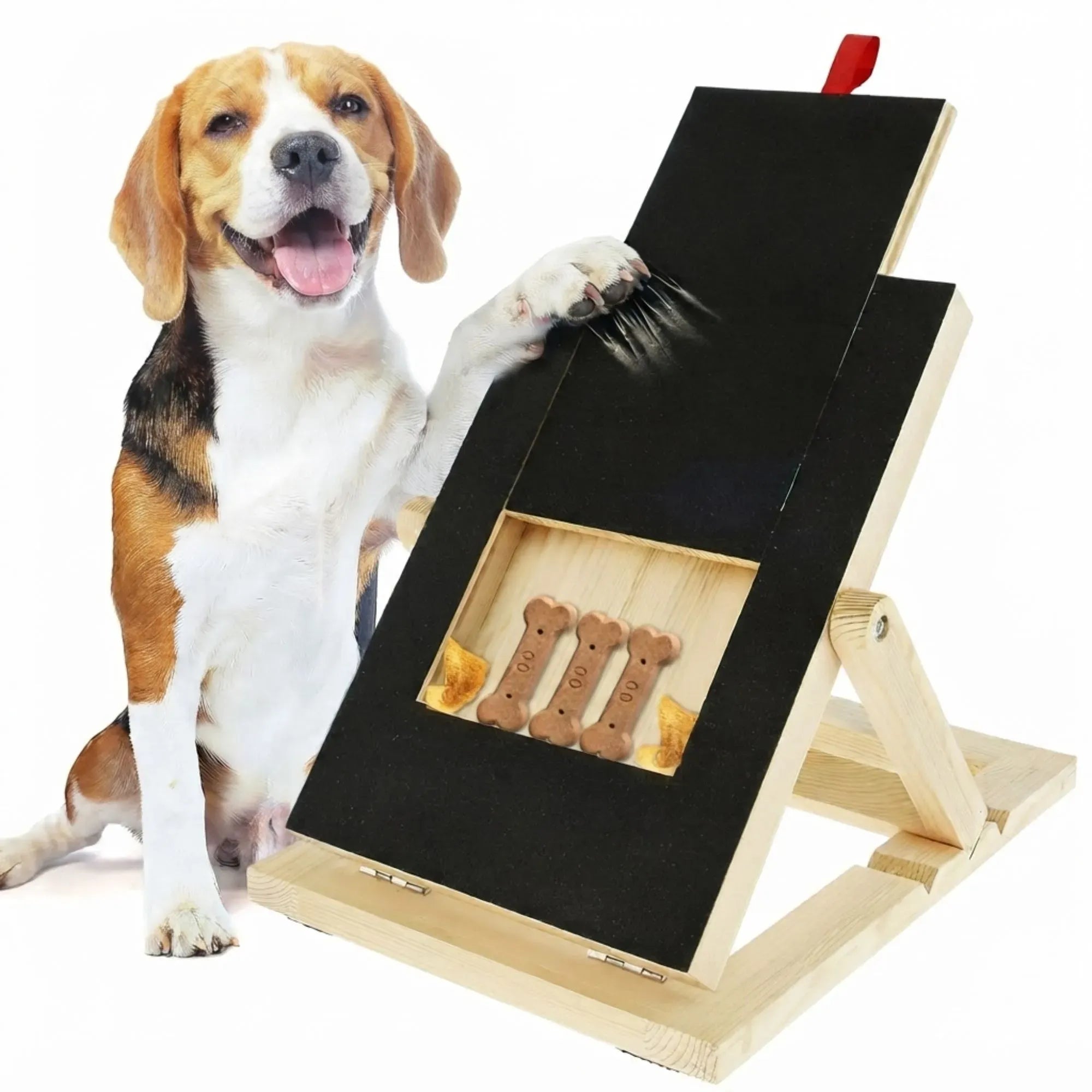 Dog Nail Scratch Board with Snack Box, Height Adjustable Puppy Nail Pet