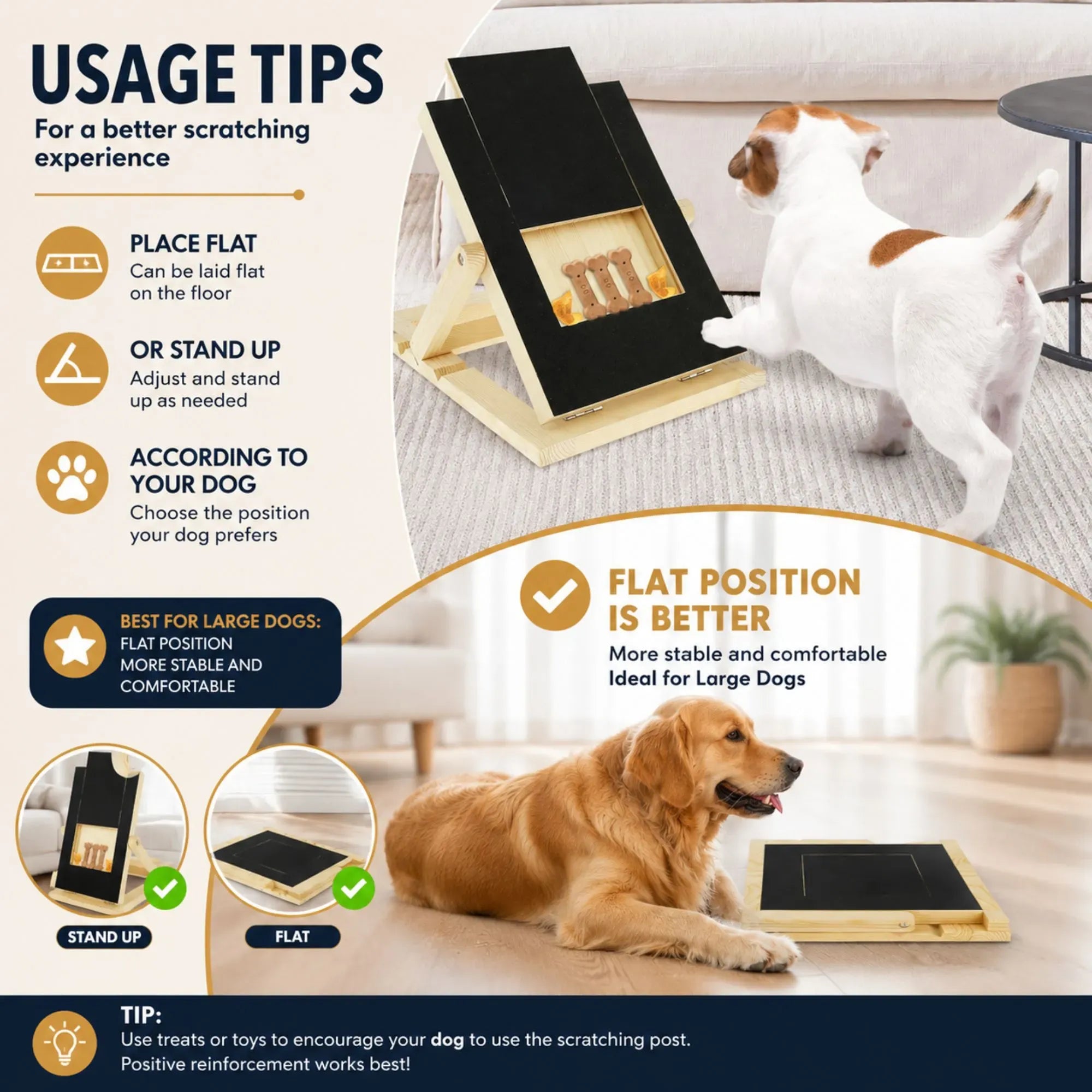 Dog Nail Scratch Board with Snack Box, Height Adjustable Puppy Nail Pet