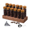 Glass Coffee Bean Storage Tubes, 12 Pack Wooden Stand (60ml 20g)