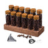 Glass Coffee Bean Storage Tubes, 12 Pack Wooden Stand (60ml 20g)
