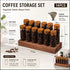 Glass Coffee Bean Storage Tubes, 12 Pack Wooden Stand (60ml 20g)