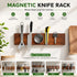 Magnetic Knife Holder Wall Mounted, Wood Strip, Brown (40cm)