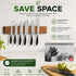 Magnetic Knife Holder Wall Mounted, Wood Strip, Brown (40cm)